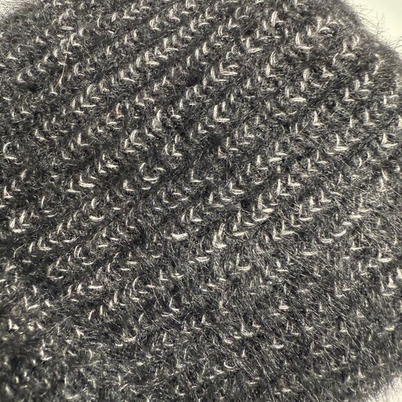 The North Face Heather Gray Wool Blend Beanie with Brown Logo and Fleece Lined- - Picture 12 of 16